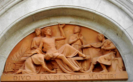 Martirio di S. Lorenzo, opera dello scultore araghese Lochis